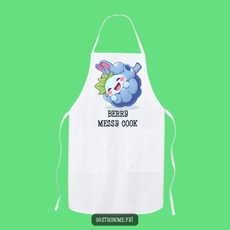 Funny Giggling Blueberry Apron, Playful Fruit Chef's Bib