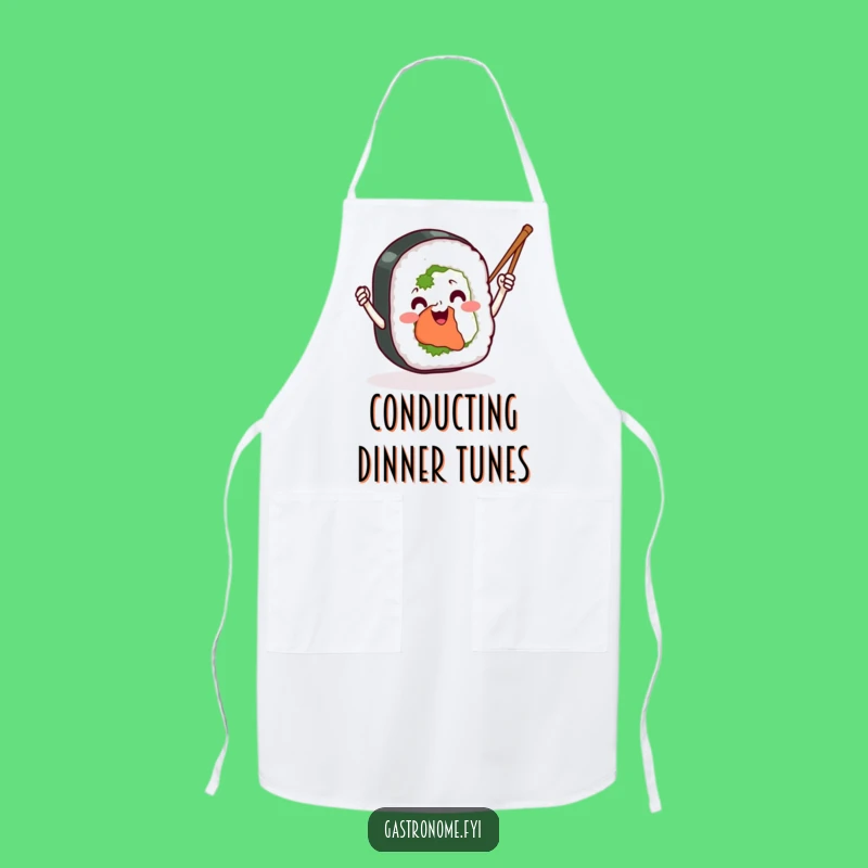 Funny Sushi Roll Apron: Kitchen Fun with Chopstick Waving, Ideal Funny Gift for Cooks