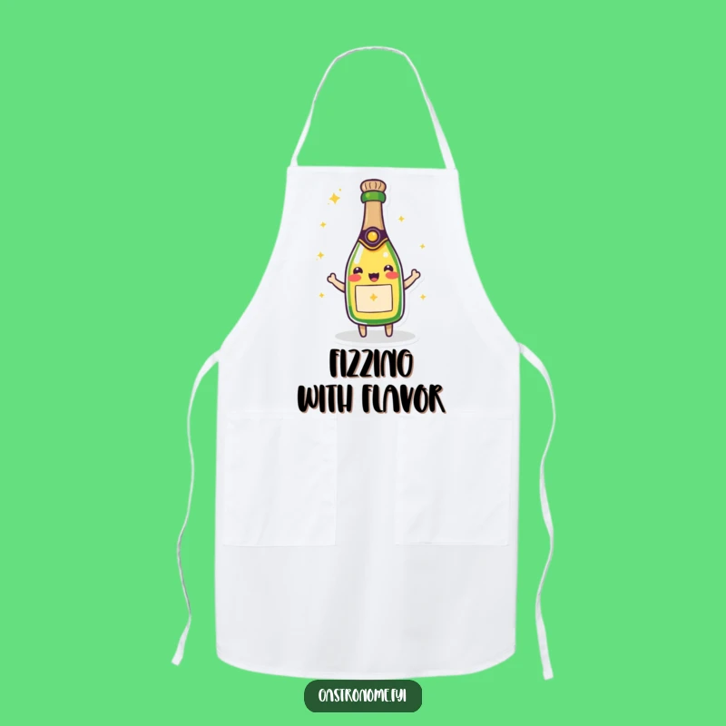 Funny Beaming Champagne Bottle Apron - Party Chef's Essential