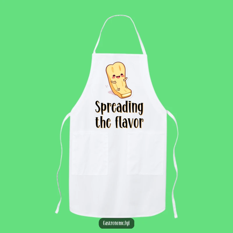 Funny Baguette Butter Apron: Smiling Baker, Humorous Kitchen Accessory Gift