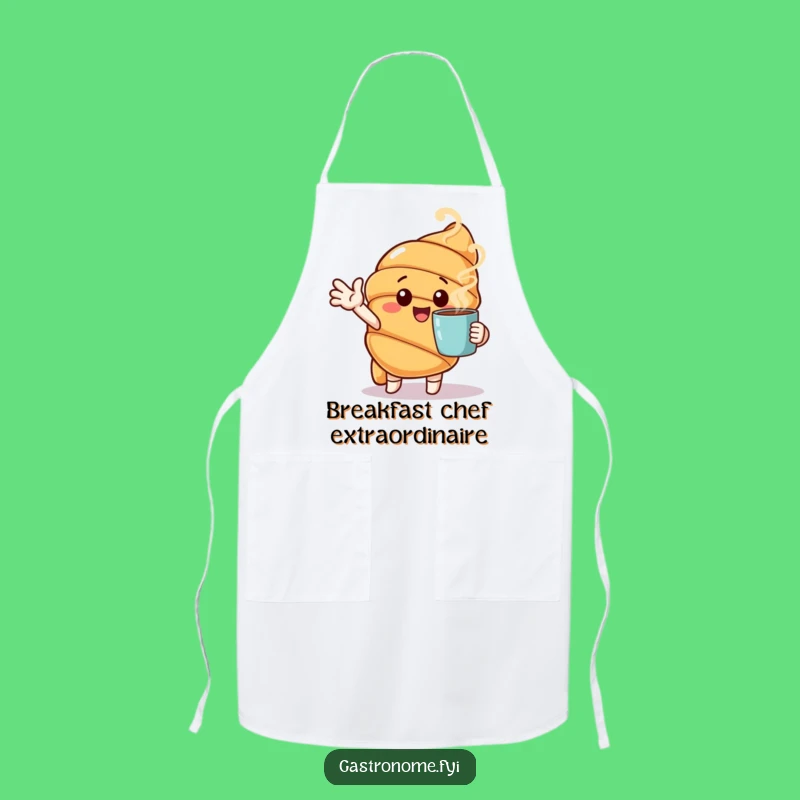 Funny Croissant Coffee Apron - Breakfast Baker's Funny Gift