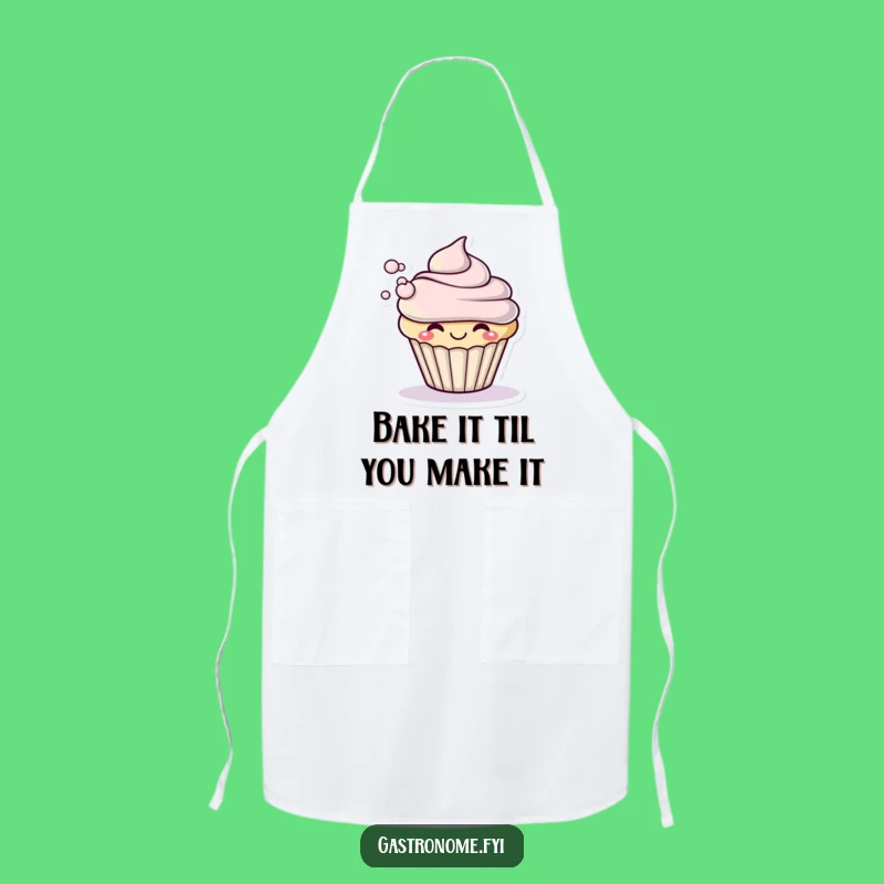 Funny Cupcake Frosting Puff Apron: Kitchen Sweet Fun
