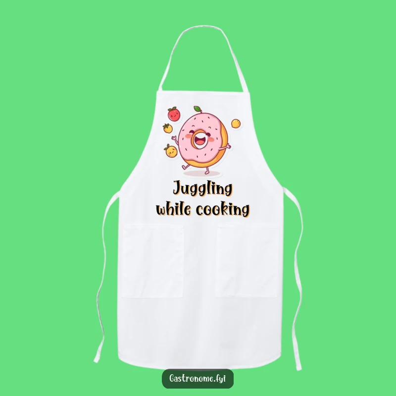 Funny Donut Juggling Fruits Apron - Chef's Hilarious Kitchen Companion