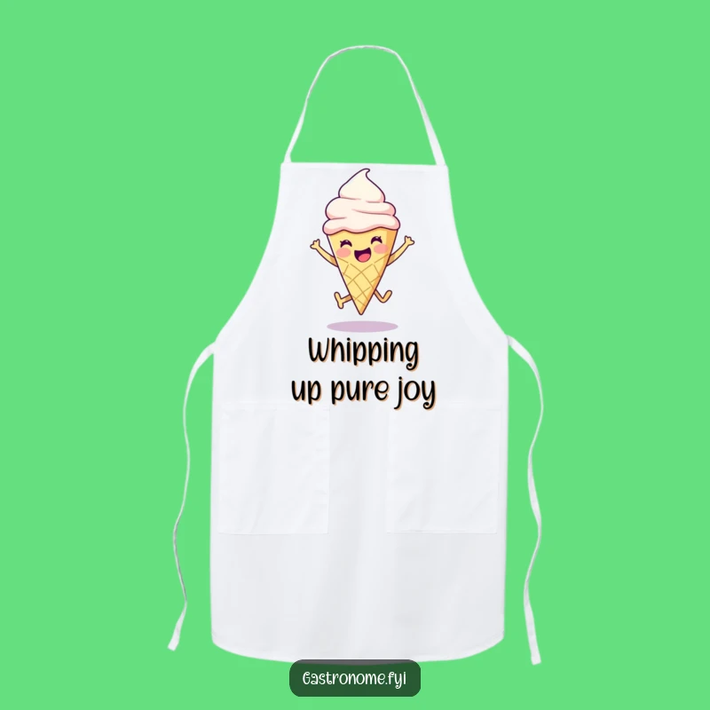 Funny Ice Cream Cone Leap Apron: Cook with Joy and Laughter