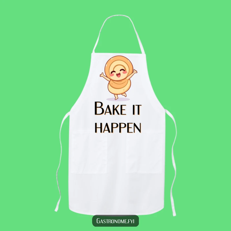 Funny Overjoyed Cinnamon Roll Apron, Chef's Sweet Pastry Bib