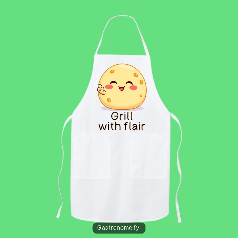Funny Smiling Cheese Ball Apron, Chef's Satisfied Snack Bib