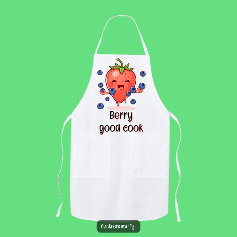 Funny Strawberry Juggling Blueberries Apron: Kitchen Fruit Fun