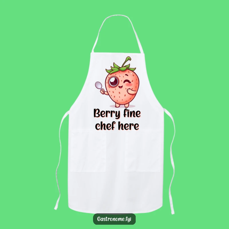 Funny Strawberry Monocle Apron: Sophisticated Style for the Kitchen