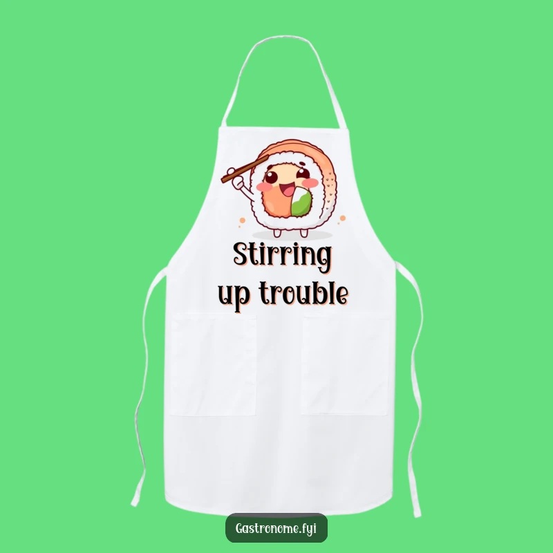 Funny Sushi Roll Apron: Chef Character Cooking with Joy, Humorous Kitchen Gift