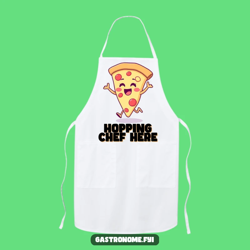 Funny Pizza Hop Apron: Cook with Joy, Cheerful Slice Design, Ideal Funny Gift