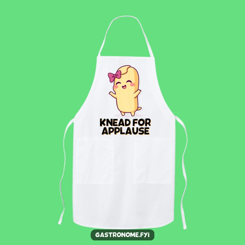 Funny Baguette Bow Apron - Theatrical Kitchen Fun for Bakers