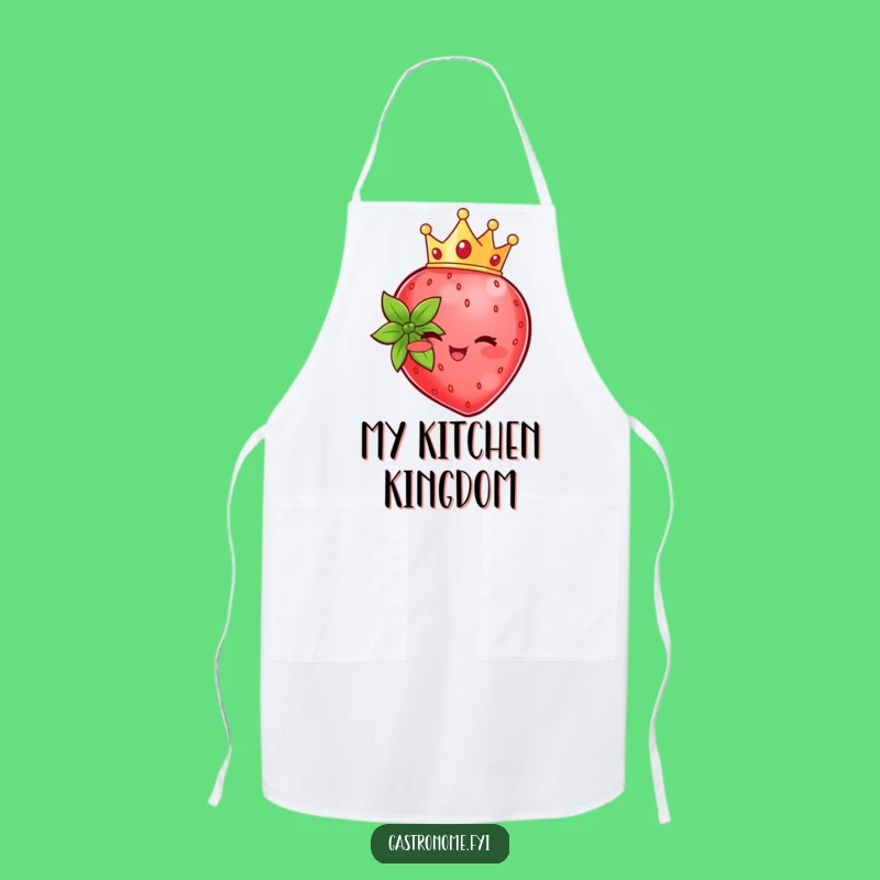 Funny Strawberry Crown Apron: Cook with Royal Flair and Fun