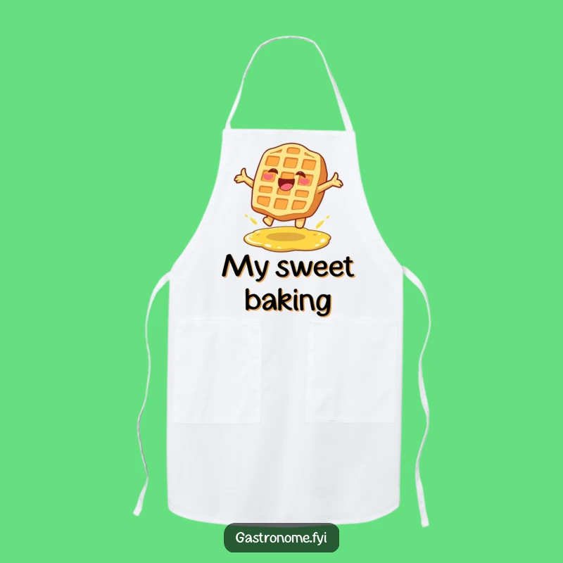 Funny Waffle Leap Apron: Cook with Sweet Breakfast Style!