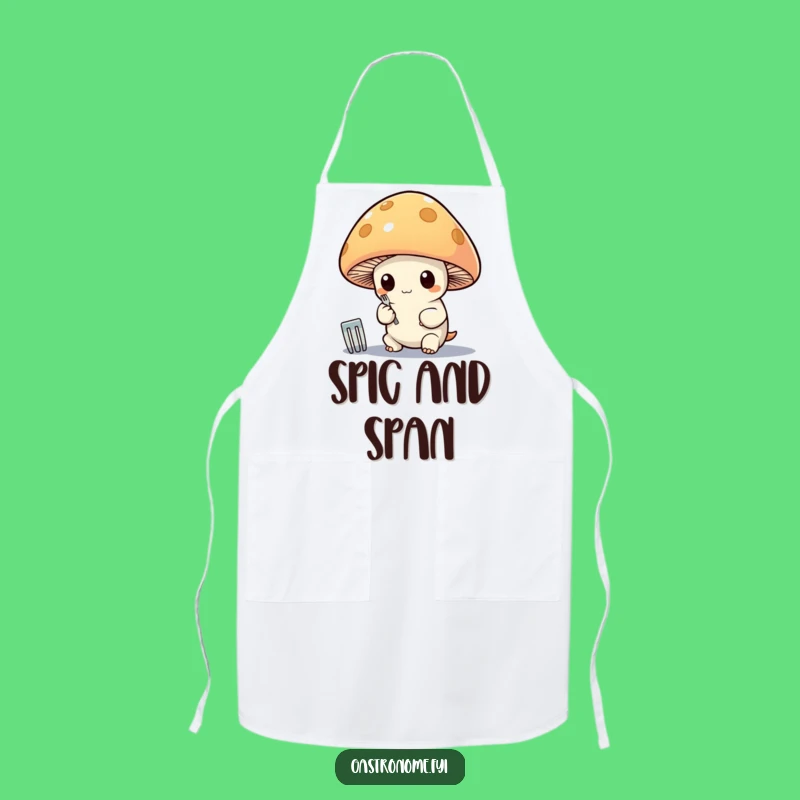 Funny Mushroom Polishing Fork Apron: Whimsical Chef, Perfect Funny Gift