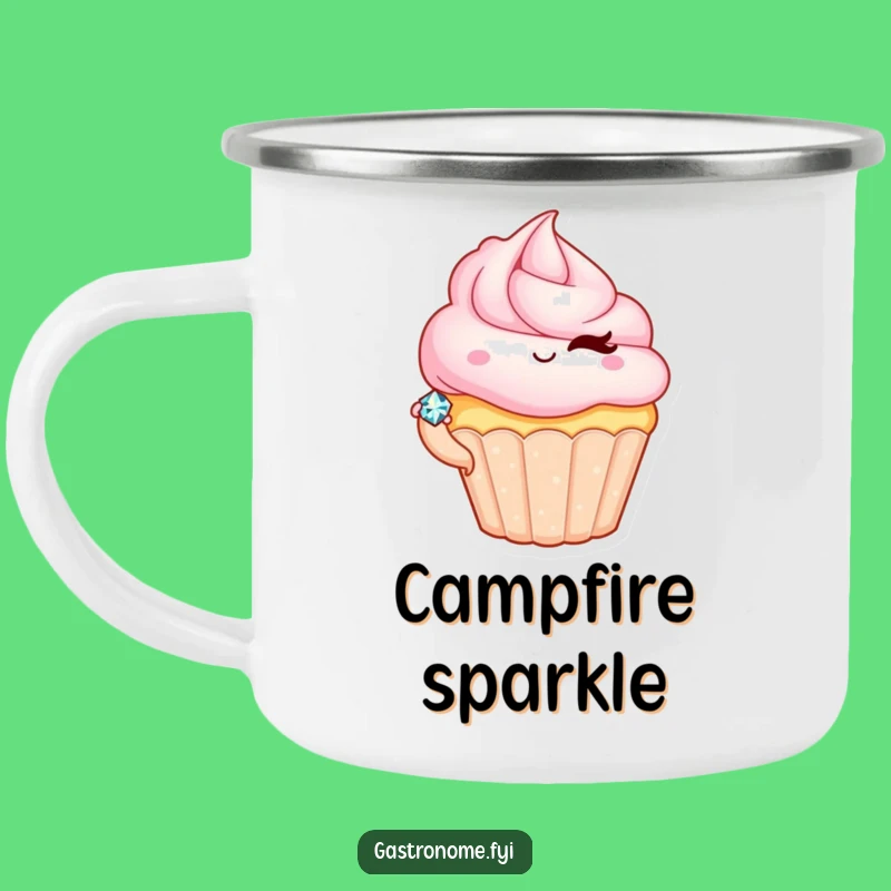 Funny Camp Treat Mug: Enjoy Outdoors with a Cupcake Jewel