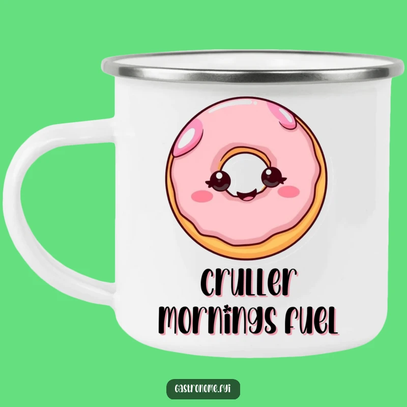 Funny Cheerful Donut Camping Mug: Joyful Outdoor Treat Gift for Sweet Lovers