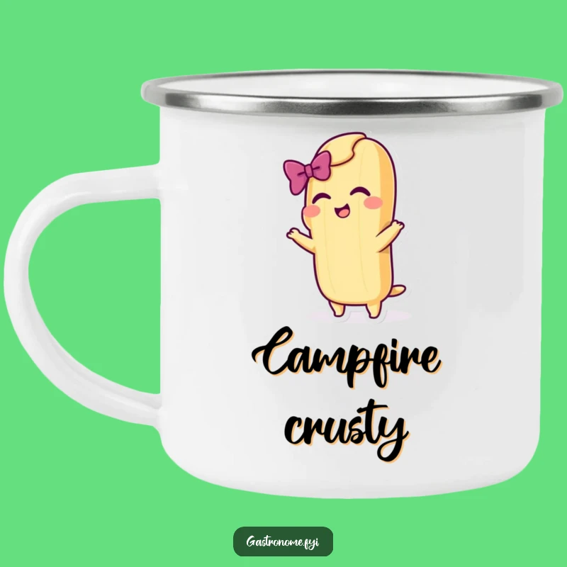 Funny Baguette Bow Camping Mug - Theatrical Sips on the Go