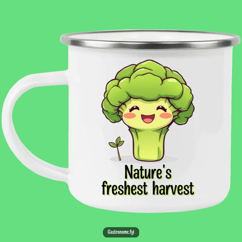 Funny Broccoli Sprout Camping Mug: Healthy Sips in the Wild, Perfect Funny Gift