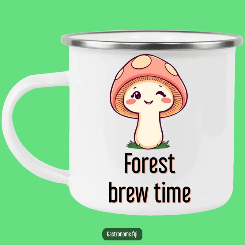 Funny Cheeky Mushroom Camping Mug, Outdoor Winking Fungi Drinkware