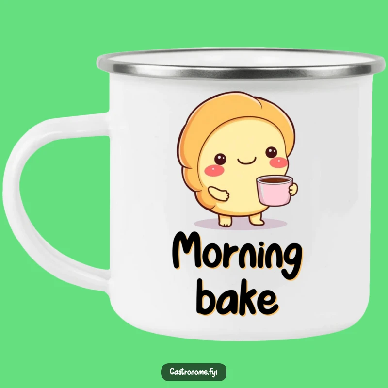 Funny Croissant Coffee Camping Mug - Outdoor Breakfast Fun Gift
