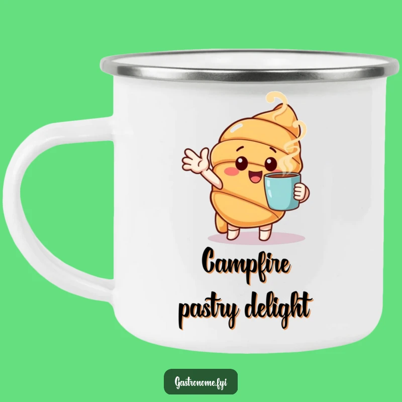 Funny Croissant Coffee Camping Mug - Outdoor Morning Funny Gift