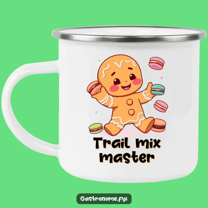 Funny Gingerbread Man Juggling Camping Mug - Durable & Hilarious Outdoor Baker's Gift
