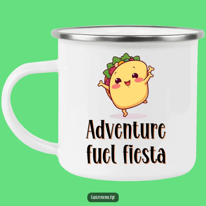 Funny Smiling Taco Camping Mug: Hilarious Outdoor Food Gift for Cartwheel Fans