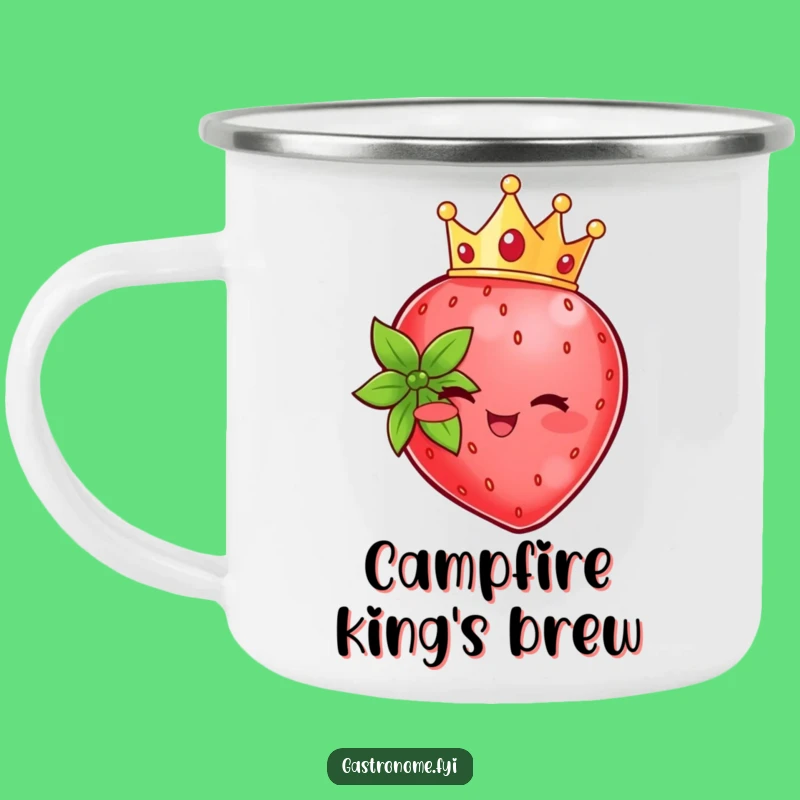 Funny Strawberry Crown Camping Mug: Royal Sips on Your Adventure