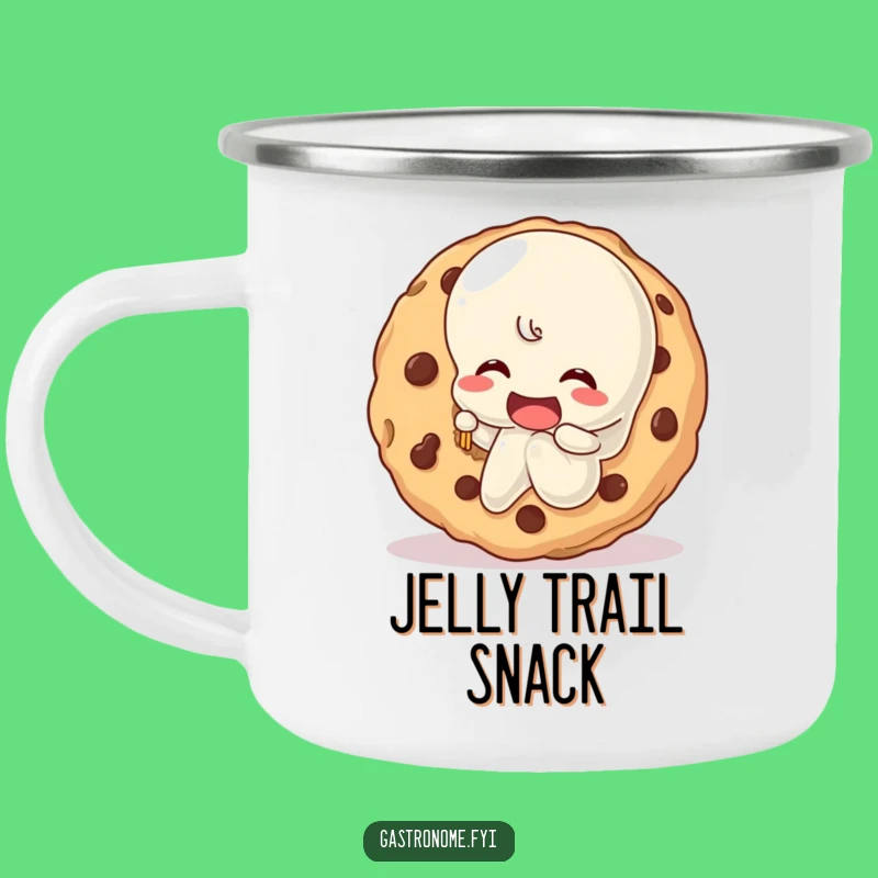 Funny Jelly Character Cookie Bite Camping Mug - Durable & Hilarious Dessert Lover's Gift