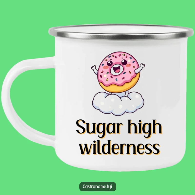 Funny Donut Cloud Bouncer Camping Mug: Sweet Adventures - Hilarious Funny Gift