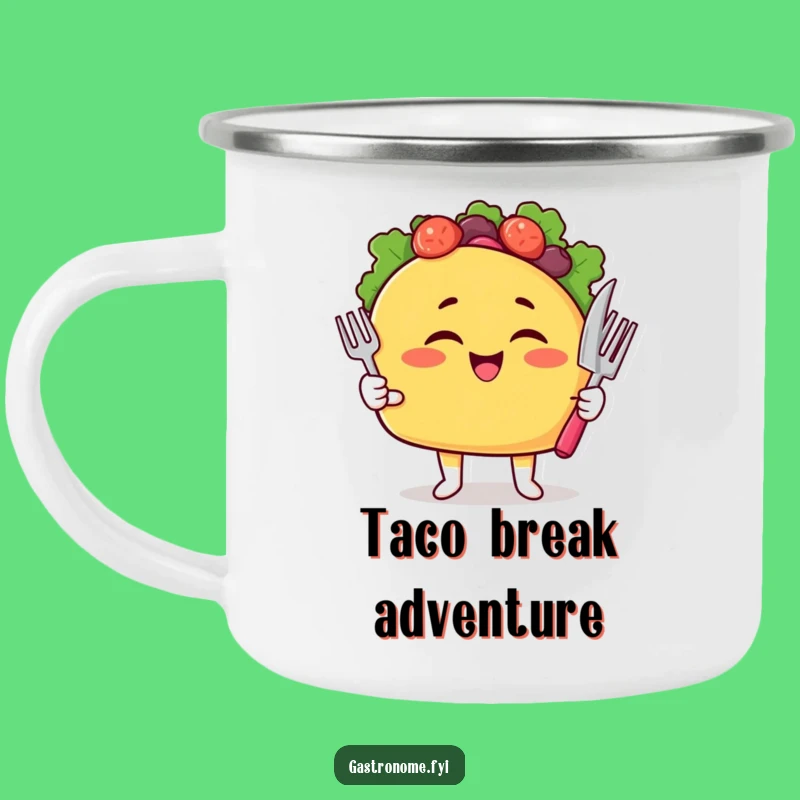 Funny Taco Fiesta Camping Mug: Trail-Ready Smiles for Spicy Adventures