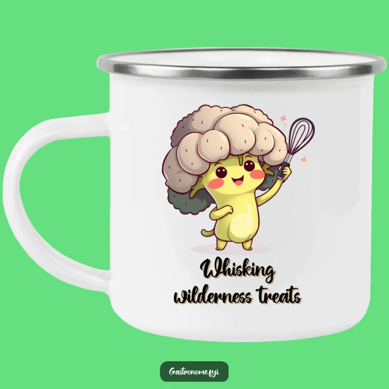 Funny Broccoli Chef Camping Mug - Outdoor Chef's Flourish Funny Gift