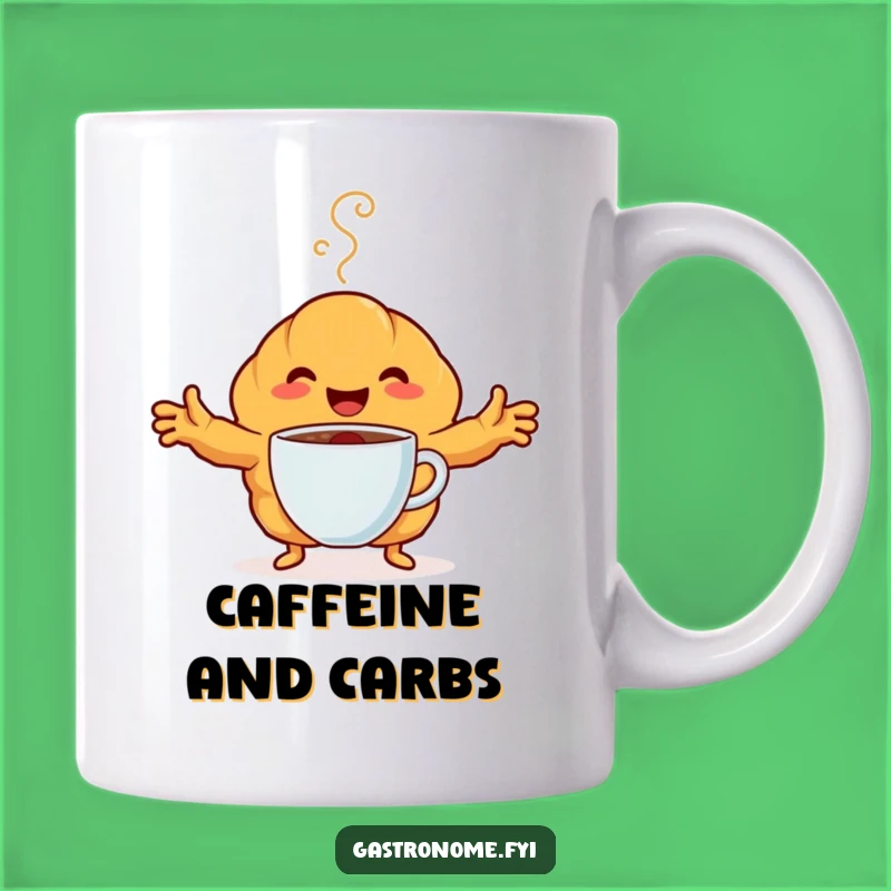 Funny Croissant Coffee Mug: Happy Embrace, Perfect Morning Humorous Gift