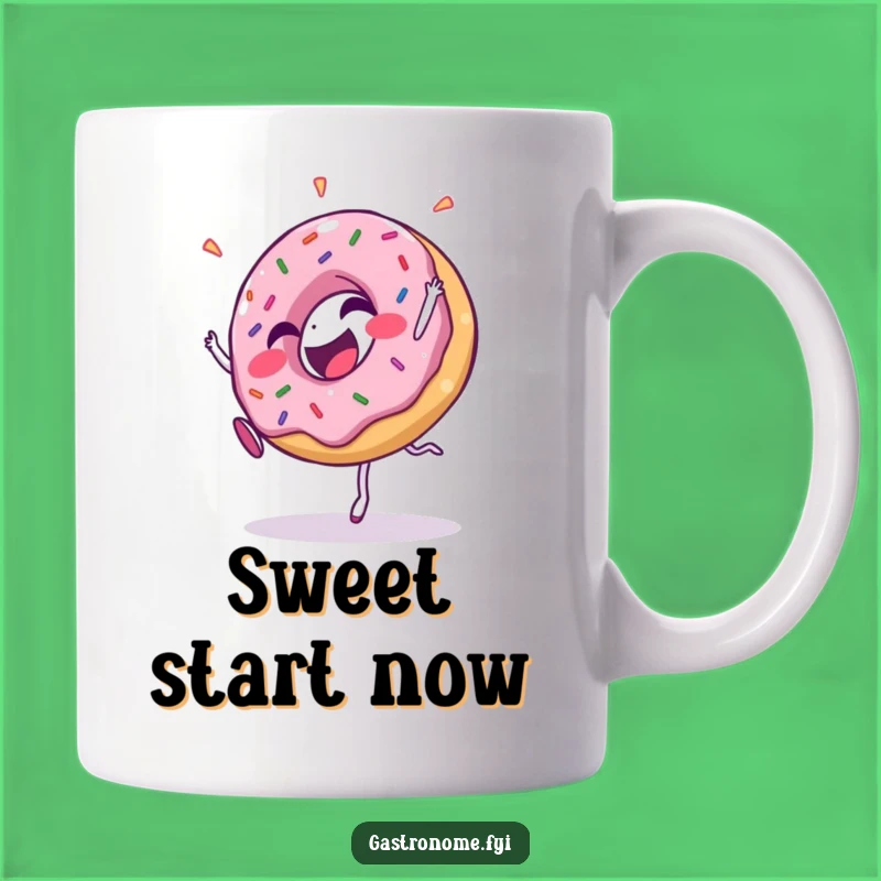 Funny Donut Cartwheel Mug - Giggling Sprinkle Fun Gift