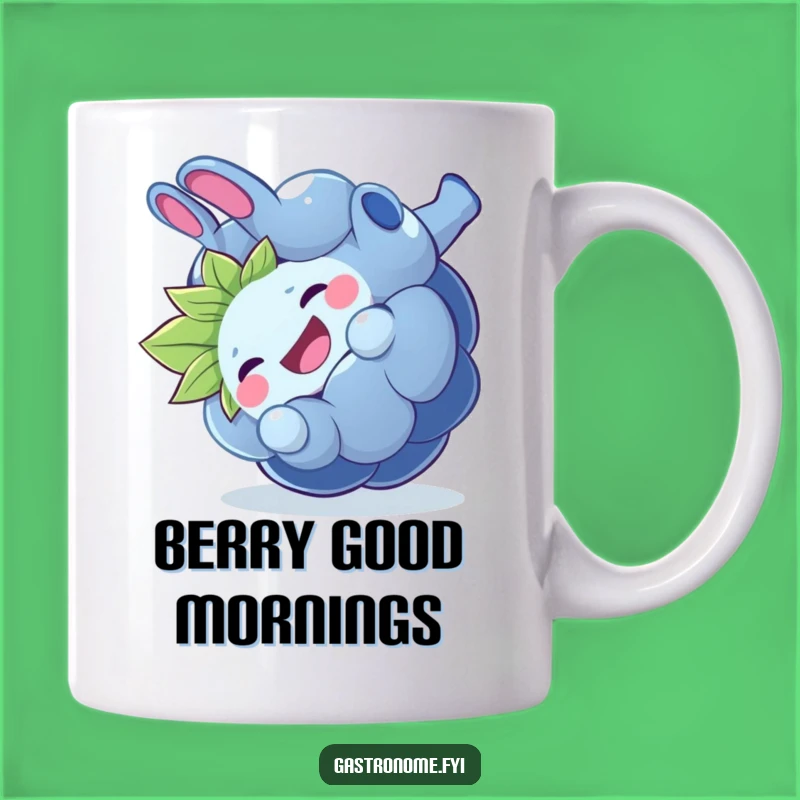 Funny Giggling Blueberry Mug, Hilarious Fruit Art Gift for Jokesters