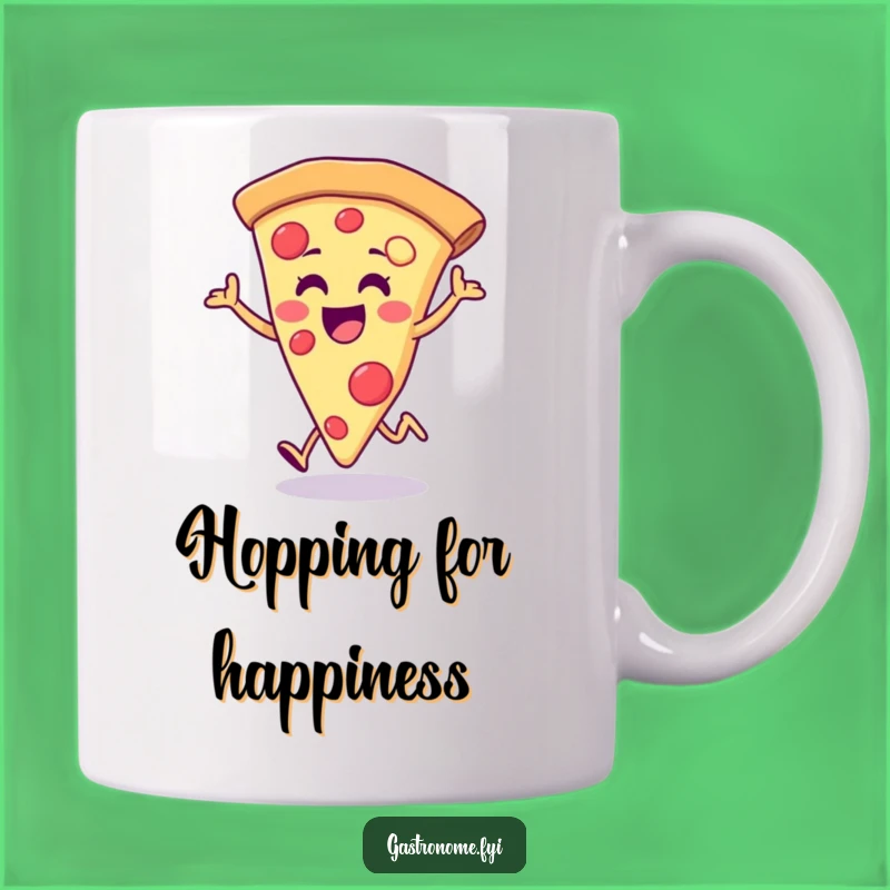 Funny Pizza Hop Mug: Cheerful Slice Design, Perfect Funny Gift for Pizza Lovers