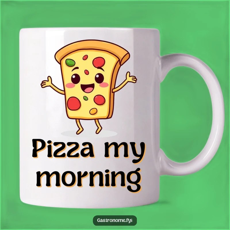 Funny Pizza Jigging Mug - Cheerful Slice of Happiness Gift