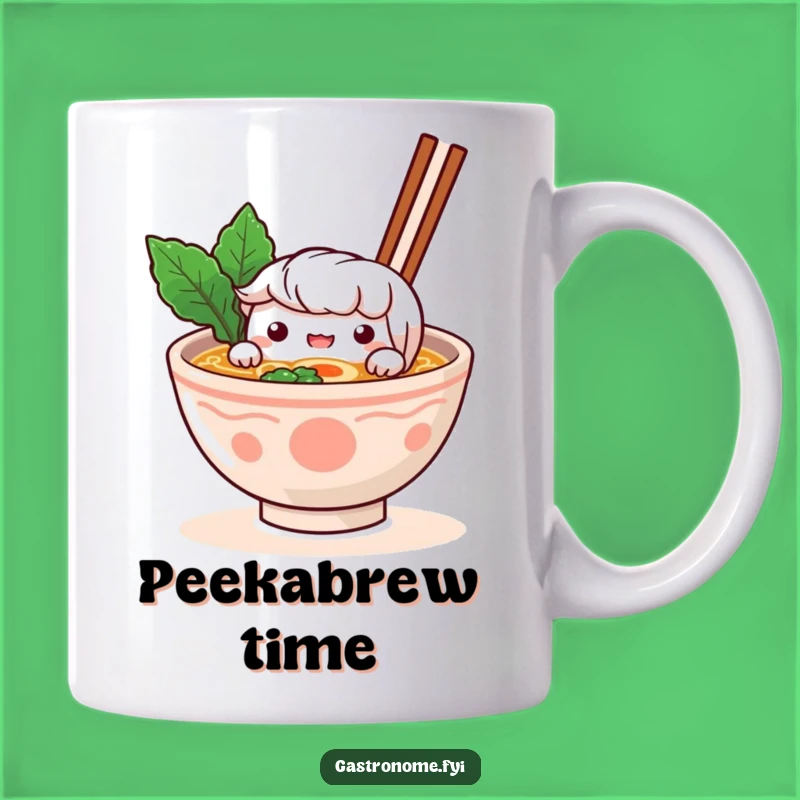 Funny Ramen Peek Mug: Curious Noodle Bowl's Peek-a-Boo Surprise Funny Gift