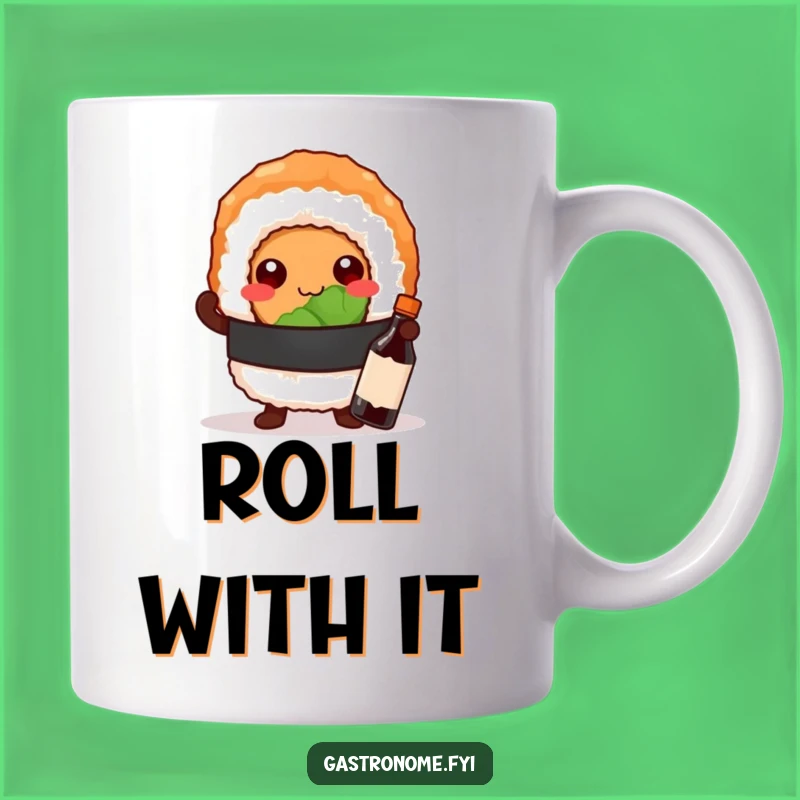 Funny Sushi Roll Mug - Proud Soy Sauce Pose Gift