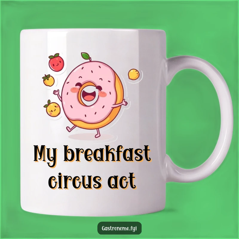 Funny Donut Juggling Fruits Mug - A Deliciously Humorous Gift Idea