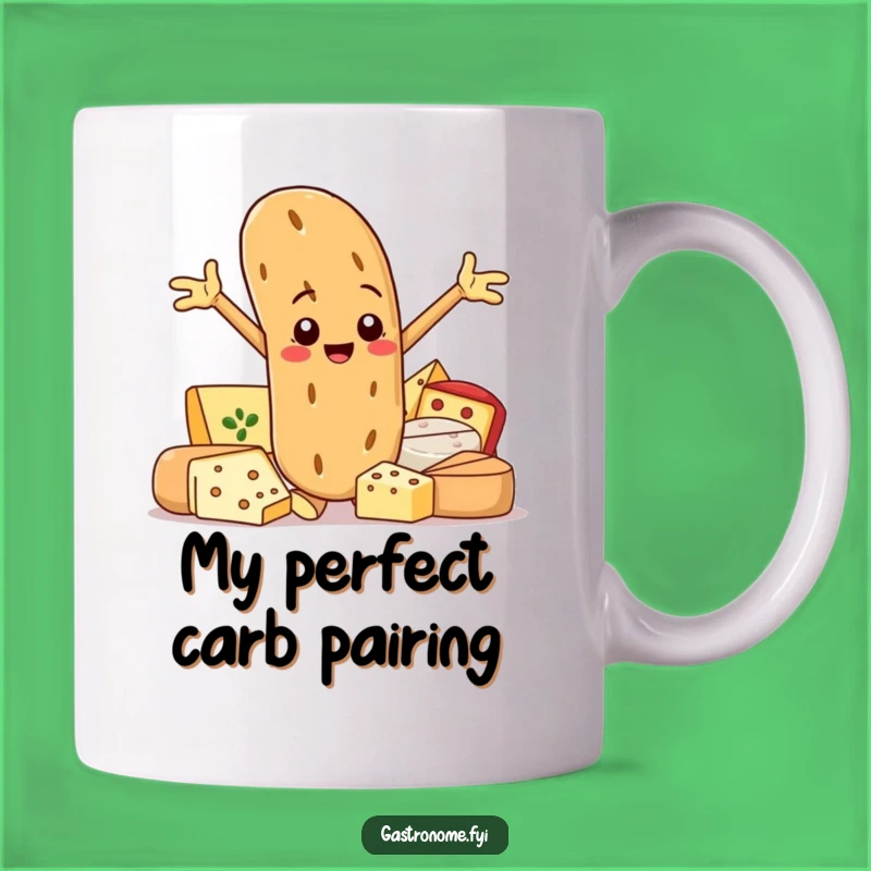 Funny Baguette & Cheese Lover Mug: Gourmet Humor, Perfect Funny Gift for Foodies