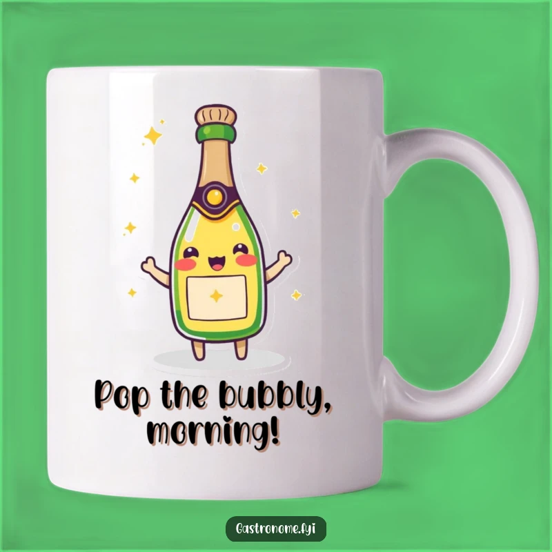 Funny Beaming Champagne Bottle Mug - Celebrate with Laughter!