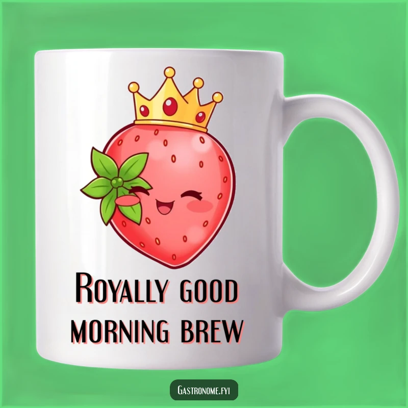 Funny Strawberry Crown Mug: Regal Delight for a Sweet Personality