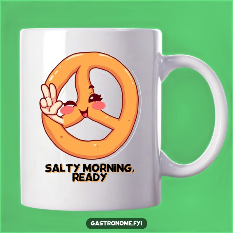 Funny Winking Pretzel Salute Mug - A Hilarious Gift for Carb Lovers