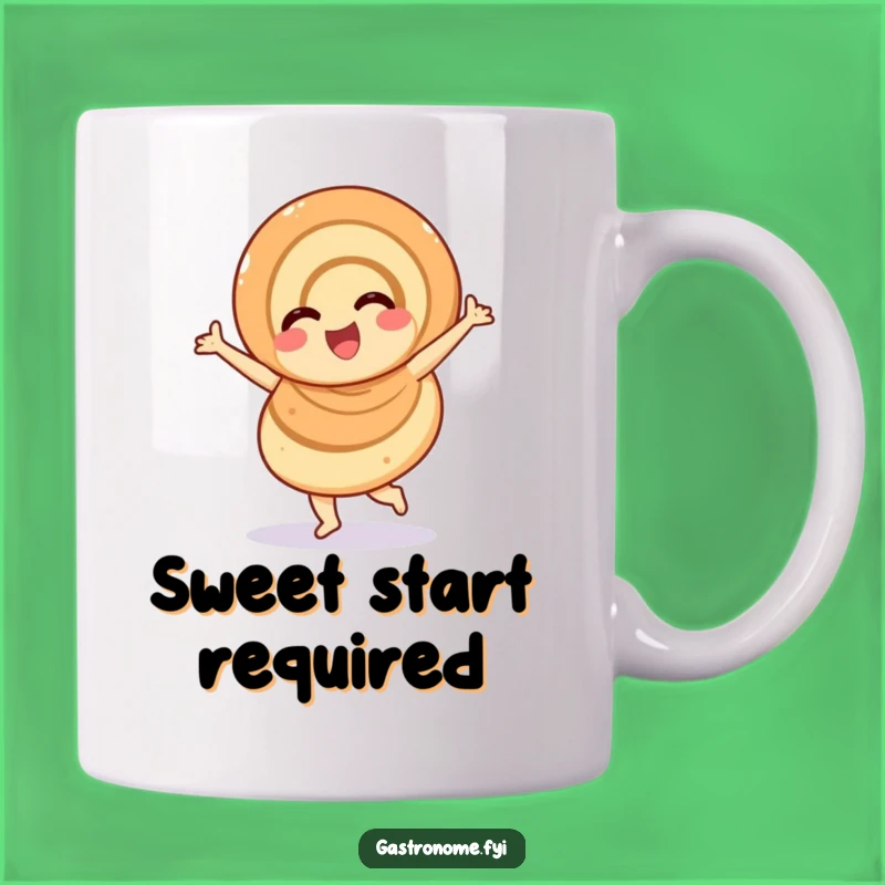 Funny Overjoyed Cinnamon Roll Mug, Sweet Pastry Art Gift for Joyful People