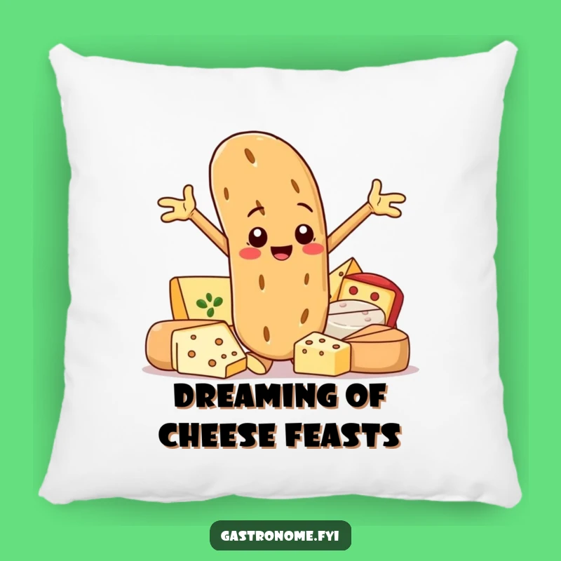 Funny Baguette Cheese Throw Pillow: Cozy Comfort with Gourmet Humor, Perfect Funny Gift