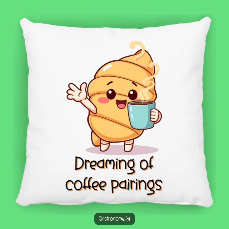 Funny Croissant Coffee Pillow - Cozy Morning Decor Funny Gift