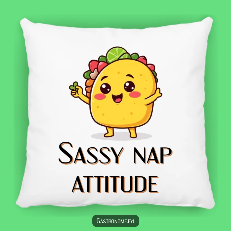 Funny Sassy Taco Lime Wedge Pillow - Cozy Comfort with Fierce Flair