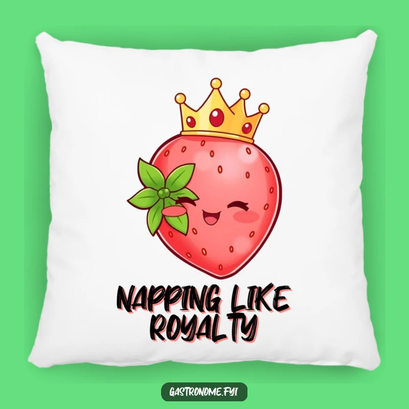 Funny Strawberry Crown Pillow: Cuddle Up with Royal Sweetness