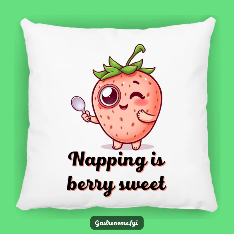 Funny Strawberry Monocle Pillow: Chic and Cozy Fruit Accent Decor
